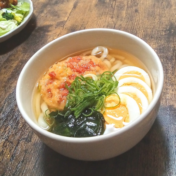 かき揚げ・ゆで卵De天ぷらうどん